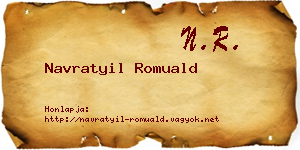 Navratyil Romuald névjegykártya
